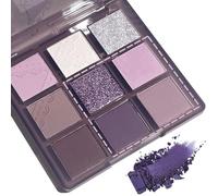 Purple Eyeshadow Palette, 9 Colour Glitter Eye Shadow Pallets for Women, Highly Pigmented Purple Eyeshadow, Waterproof Blendable Sparkly Eyeshadow for Women Girls Pink Lilac Eye Shadows