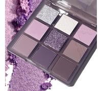 Purple Eyeshadow Palette, 9 Colour Glitter Eye Shadow Pallets for Women, Long-Lasting, Highly Pigmented & Waterproof Formula, Vibrant Purple Shades, Blendable Sparkly Eye Shadow for Women & Girls