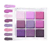 Purple Eyeshadow Palette, 9 Colours Matte Glitter Purple Eyeshadow, Long Lasting Highly Pigmented Lilac Eyeshadow, Waterproof Blendable Eye Shadow Pallets for Women Girls
