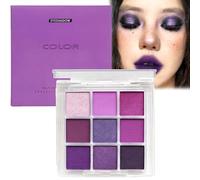 Purple Eyeshadow, Shimmer & Matte Eye Shadow Pallets for Women, Plum Eyeshadow Palette, Glitter Waterproof Long-Lasting, Halloween Eye Make-Up for Party Stage