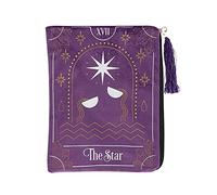 Grindstore Purple Fabric Mystical Star Tarot Card Zippered Bag - 19.5cm x 15cm (1 Pc.) - Unique Design, High-Quality Material, Ideal Gift- Perfect for Organizing Tarot & Oracle Cards