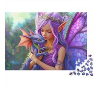 Purple Fairy DragonJigsaw Puzzle Purple Non Toxic Couples Logic Training Party Game Best Puzzle Gift 1000 Pieces 70x50cm/1000pcs