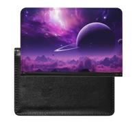 Purple Fantasy Mystic Star Passport Cover Protector Rfid Blocking Passport Holder Id Card Holder Secure Travel Wallet Organizer for Passport Tickets Credit Cards, style, One Size
