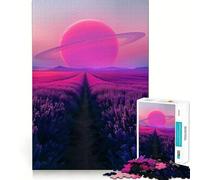 Purple Fields of Eternity Jigsaw Puzzle for Adults 1000 Pieces Boost Recall Leisure Fun Accurate Edge Lovely Present (38x26cm)