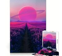 Purple Fields of Eternity Jigsaw Puzzle for Adults 1000 Pieces Boost Recall Leisure Fun Accurate Edge Lovely Present (38x26cm)