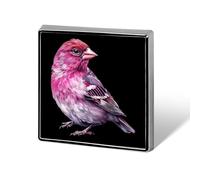 Purple Finch Bird Custom Lapel Pins Square Brooch Tie Suit Dress Accessories for Men Women Wedding Birthday