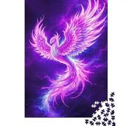 Purple Fire Phoenix 1000 Piece Jigsaw Puzzle Paper for Adults Fantasy Night Sky Puzzle Game for Family Relaxation Gift 38x26cm/1000pcs