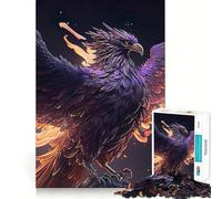 Purple Fire Phoenix Jigsaw Puzzle for Adults 1000 Pieces Boost Recall Leisure Fun Accurate Edge Lovely Present (38x52cm)