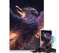 Purple Fire Phoenix Jigsaw Puzzles for Adults1000 Pieces Strengthen Memory Home Pastime Clean Edge Elegant Gift (38x26cm)