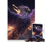 Purple Fire Phoenix Jigsaw Puzzles for Adults1000 Pieces Strengthen Memory Home Pastime Clean Edge Elegant Gift (38x26cm)