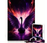 Purple Fire Swan Hard Jigsaw Puzzle for Adults 1000 Pieces Memory Lift Easy Leisure Image Assembly Artistic Gift (38x52cm)