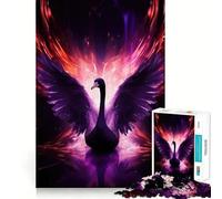 Purple Fire Swan Hard Jigsaw Puzzle for Adults 1000 Pieces Memory Lift Easy Leisure Image Assembly Artistic Gift (38x52cm)