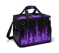 Purple Flame Camping Cooler Bag Insulated Beach Coolers Portable Leak Proof Bags with Shoulder Strap