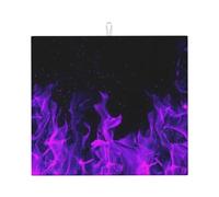 Purple Flame, Dish Drying Mat, 18x16 Inch Absorbent Microfiber Quick Dry Machine Washable for Dishes Pots Pans Glassware Coffee Bar Under Rack