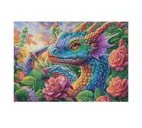 Purple Flame Dragon 300 Piece Jigsaw Puzzle for Adults Rainy Day Activity Mindful Relaxation Precision Cut Pieces Unique Gift Wall Art Decor 300 PCS