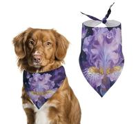 Purple Floal Dog Bandana, Soft Breathable Pet Scarf, Personalized Dog Bib Kerchief for Small Medium Large Dogs Cats, Exquisite Pet Neckerchief for Daily Wear, Travel, Party