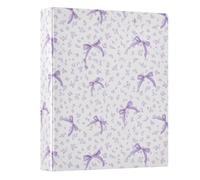 Purple Floral Bow 3 Ring Binder 1.5 Inch Round Ring Binder View Binder Holds 200 Documents for Home School Office Use