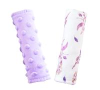 Purple Floral Car Seat Strap Pads for Baby Kids