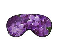 Purple Floral Eye Mask, Side Sleeping Mask Light Blindfold Sleeping Mask Nose Pad and Elastic Band for Children Women and Men