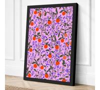 Purple Floral Field Botanical Canvas Wall Art Print 24x16 Inch
