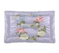 Purple Floral Letter B Art Variation Washable Dog Bed Mat Non-Slip Soft Comfortable for Medium/Large Dogs 36" x 24"