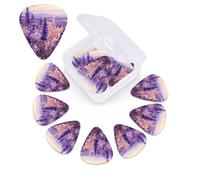 Purple Floral Nursery Print Guitar Pick 12 Pack With Guitar Pick Case Guitar Plectrums Pick 0.46mm 0.96mm 0.71mm Guitar Accessories For Bass Electric Acoustic Guitars Ukulele