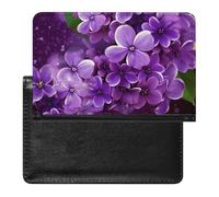 Purple Floral Passport Cover Protector Rfid Blocking Passport Holder Id Card Holder Secure Travel Wallet Organizer for Passport Tickets Credit Cards, style, One Size