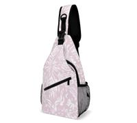 Purple Floral Pattern Classic Chest Bag Sling Bags Hiking | Shoulder Crossbody Backpack for Shopping Running