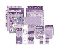 Purple Floral Pattern Paper, 48 Sheets/12 Designs Garden Craft Paper, Watercolor Card Making Crafting Cardstock, Colorful Decorative Journal Scrapbooking Supplies 30.5x30.5cm
