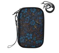 Purple Floral Pattern RFID Blocking Family Passport Holder, Waterproof Travel Document Organizer Wallet for Women Men, Credit Card Case Travel Essentials