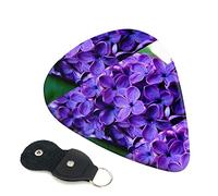 Purple Floral Print Guitar Picks Includes Thin,Medium, Heavy, Classical Triangle Picks, For Guitar Bass Ukulele (6 -Pack)