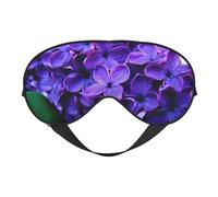 Purple Floral Sleep Eye Mask Smooth Soft Adjustable Shading Blindfold Eye Mask for Rest Travel