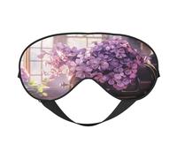 Purple floral soft eye mask for sleeping - perfect for women men and travel, comfortable and adjustable, perfect for indoor and outdoor use