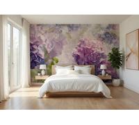 Purple Floral Wall Mural Wallpaper 12x8ft Otaxa Flowers Blue White Bedroom Decor