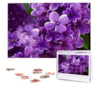 Purple Floral Wooden Puzzles 1000 Pieces Personalized Jigsaw Puzzle For Adults Interesting Custom Photo Puzzles Gift For Holiday Birthday Wedding Anniversay