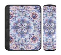 Purple Florals Bloom Boho 2 Pack car seat Strap Covers Protects Your Neck and Shoulders for Auto funda para cinturón de carro