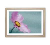 Purple Flower After The Rain in Abstract Framed Print | A2 Oak Framed Wall Art | Ready to Hang | Abstract Floral Picture | Living Room Bedroom Lounge Office