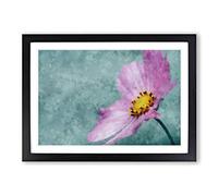 Purple Flower After The Rain Painting Framed Print | A2 Black Framed Wall Art | Ready to Hang | Modern Floral Picture | Living Room Bedroom Lounge Office