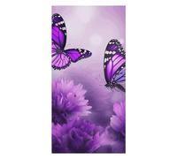 Purple Flower Butterflies Beach Towels Extra Large, Quick Dry Absorbent Multipurpose, Oversized Beach Towel, Sand Free Foldable Lightweight, Travel Towel, For Beach Pool Camping Travel Vacation, 63x31