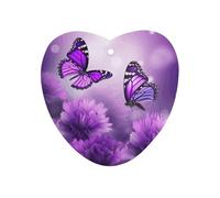 Purple Flower Butterflies Car Air Freshener Hanging, Long Lasting Scented Car Aromatherapy Tablets, Love form Fragrance Scented Cards for Vehicles, Bedroom, Wardrobe Gray-style