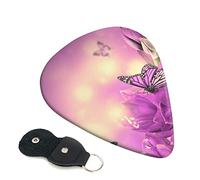 Purple Flower butterfly Printed Guitar pick Guitar Plectrums for Acoustic Guitar Electric Guitar Bass Guitar - Guitar Accessories - 6 Pack 0.71mm