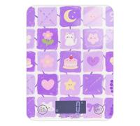 Purple Flower Cake Grid calorie counting food scale travel 11lb/0.18oz, 5kg/5g small scale kitchen with 4 unit for roasting Meal Prep Soap Making báscula para cocina