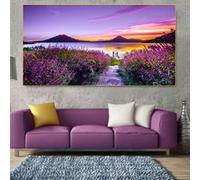 Purple Flower Canvas Painting Modern Landscape Pictures Lavender Posters and Prints for Living Room Home Decor Wall Art 60x120cm Frameless