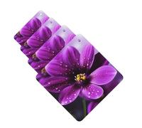 Purple flower Car Air Fresheners Cards 4 Pcs Hanging Fragrance Scented Cards Long-Lasting Car Aromatherapy Tablets for Wardrobe Bathroom Car Interior Mirror Pendant Gifts
