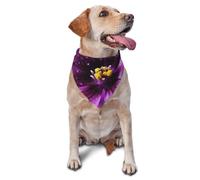 Purple Flower Dog Bandana Pet Scarf Accessories for Small Medium Dogs Cats Photo Prop, Triangle Pet Bandanas Adjustable Puppy Bib Washable Dog Kerchief Puppy Neckerchief