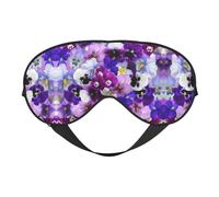 Purple Flower Double Sided Sleep Mask, Adjustable Blackout, Silk-Like Eye Mask for Sleeping,Travel, Soft, Breathable, Lightweight Comfortable Blindfold