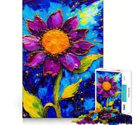 Purple Flower Painting Jigsaw Puzzles for Adults 1000 Piece Mind Puzzle Slow Enjoy Image Assembly Perfect Present (38x52cm)