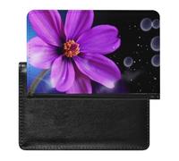 Purple Flower Passport Cover Protector Rfid Blocking Passport Holder Id Card Holder Secure Travel Wallet Organizer for Passport Tickets Credit Cards, style, One Size