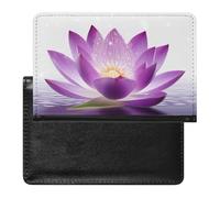 Purple Flower Passport Holder Cover Secure Travel Wallet PU Leather Credit Cards Passport Organizer Bag for Women Men, white, One Size, Modern