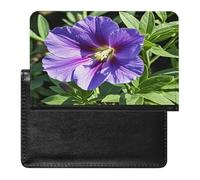 Purple Flower Passport Holder with Card Slots Portable Passport Cover Compact Waterproof Passports Protector